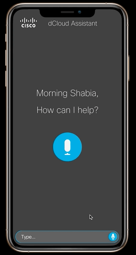dCloud Assistant: start using app interaction